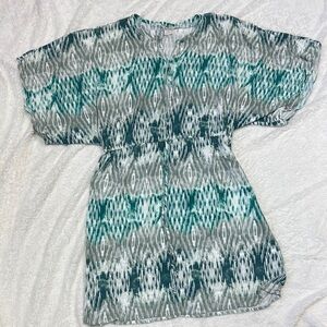 Ariat Teal and Gray Patterned western boho dress